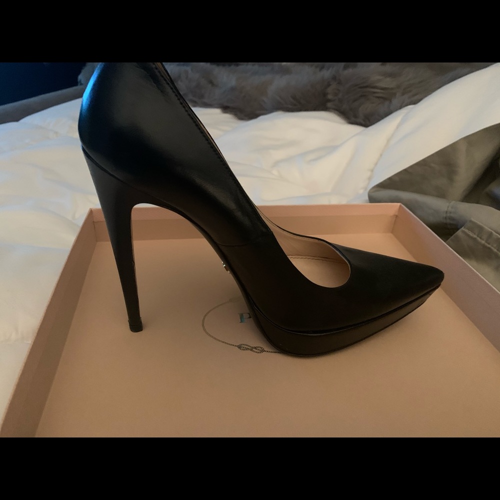 Authentic Black Prada Capretto Pumps
